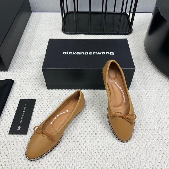 LINA BALLCHAIN FLAT IN CIDER BROWN LAMBSKIN