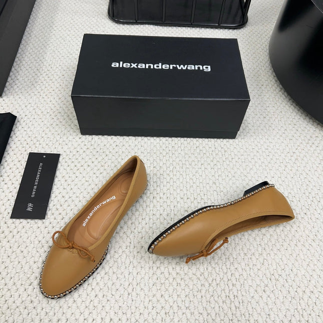 LINA BALLCHAIN FLAT IN CIDER BROWN LAMBSKIN