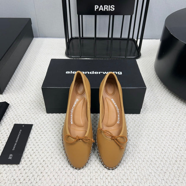 LINA BALLCHAIN FLAT IN CIDER BROWN LAMBSKIN