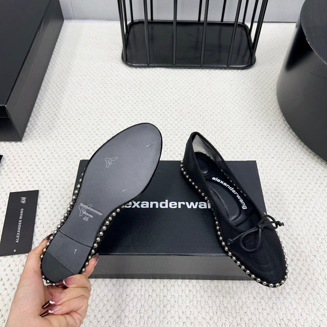 LINA BALLCHAIN FLAT IN BLACK MESH