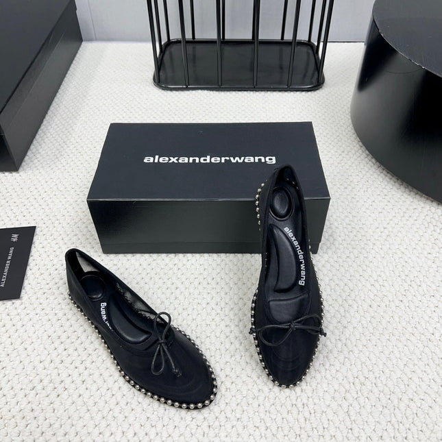 LINA BALLCHAIN FLAT IN BLACK MESH