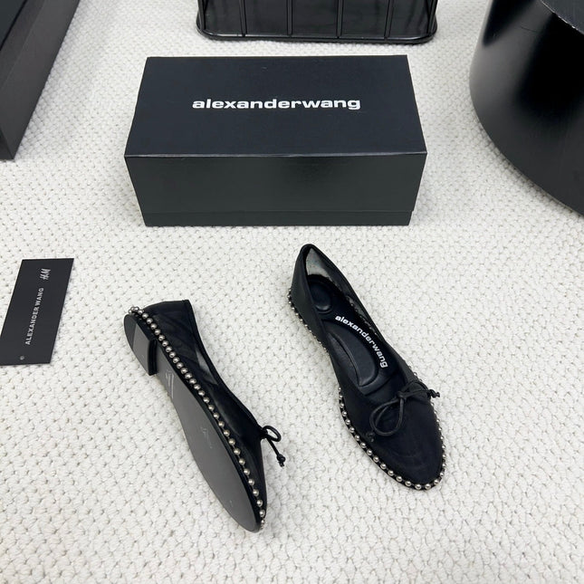 LINA BALLCHAIN FLAT IN BLACK MESH