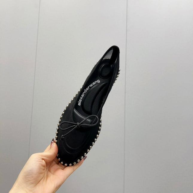 LINA BALLCHAIN FLAT IN BLACK MESH