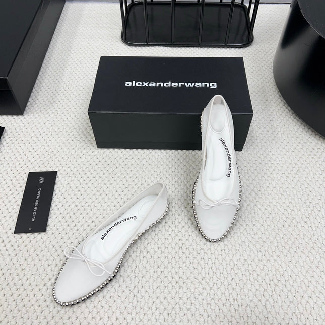 LINA BALLCHAIN FLAT IN WHITE MESH