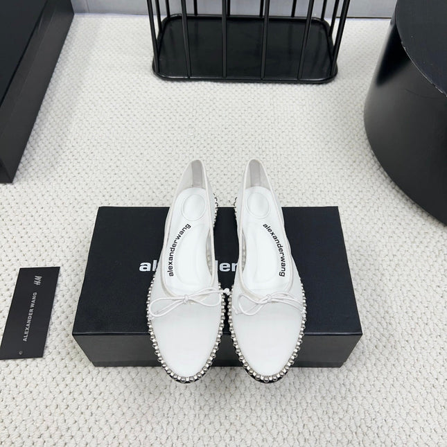 LINA BALLCHAIN FLAT IN WHITE MESH