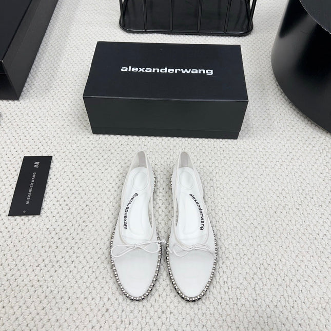 LINA BALLCHAIN FLAT IN WHITE MESH