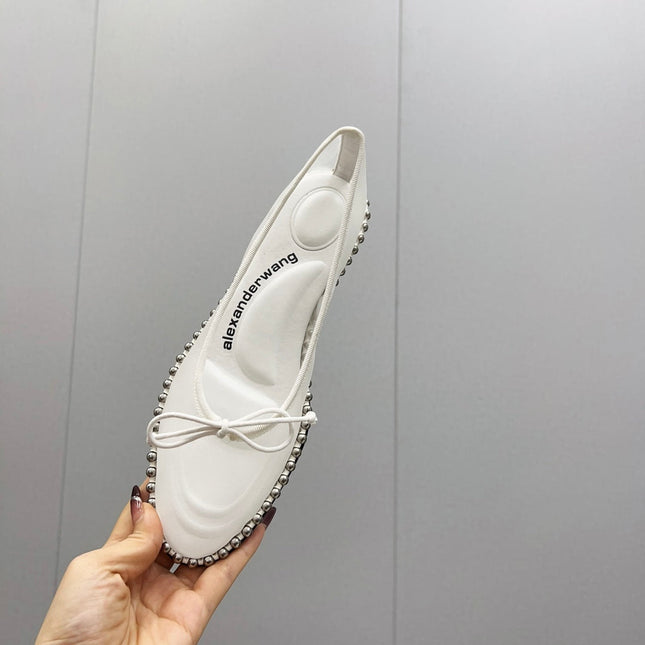LINA BALLCHAIN FLAT IN WHITE MESH