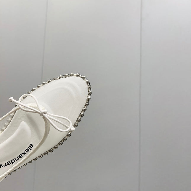 LINA BALLCHAIN FLAT IN WHITE MESH