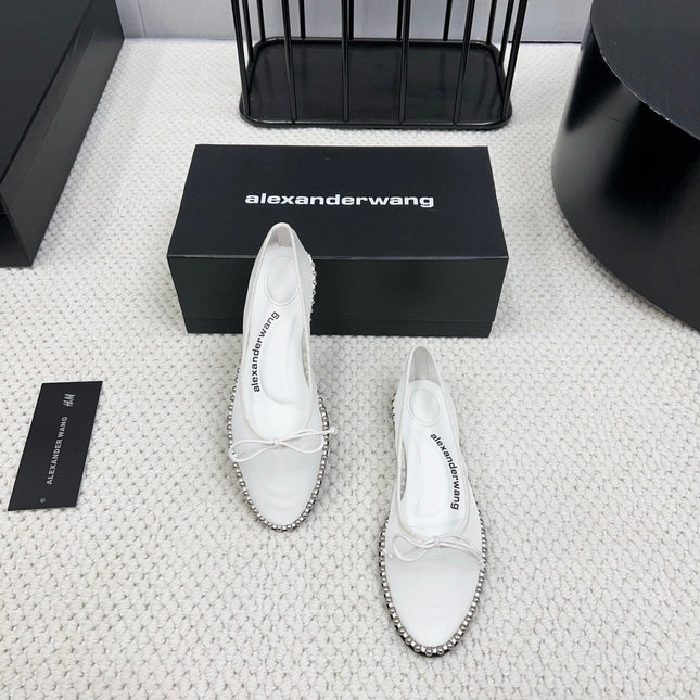 LINA BALLCHAIN FLAT IN WHITE MESH