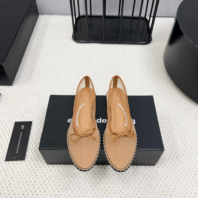 LINA BALLCHAIN FLAT IN PEANUT BROWN MESH