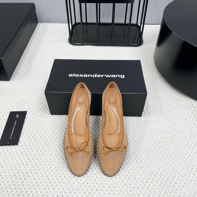 LINA BALLCHAIN FLAT IN PEANUT BROWN MESH