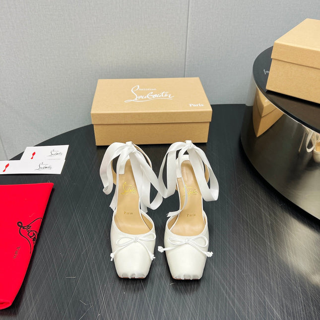 CASSIA LACE UP 100MM IN WHITE SATIN