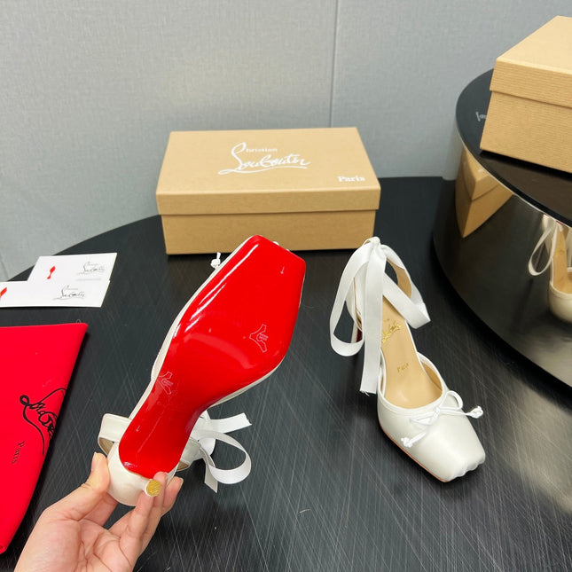 CASSIA LACE UP 100MM IN WHITE SATIN