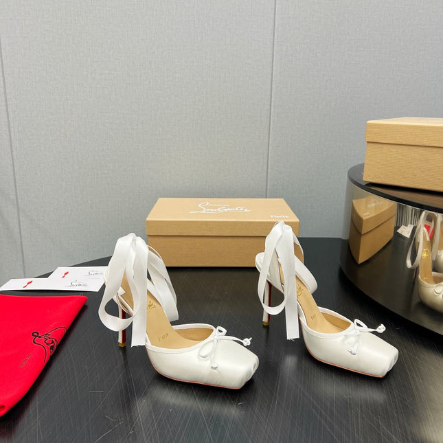 CASSIA LACE UP 100MM IN WHITE SATIN