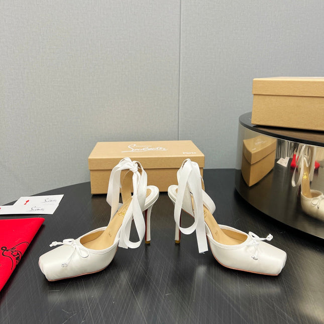 CASSIA LACE UP 100MM IN WHITE SATIN