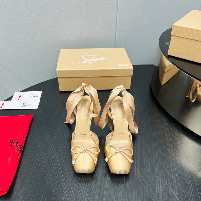 CASSIA LACE UP 100MM IN BROWN SATIN