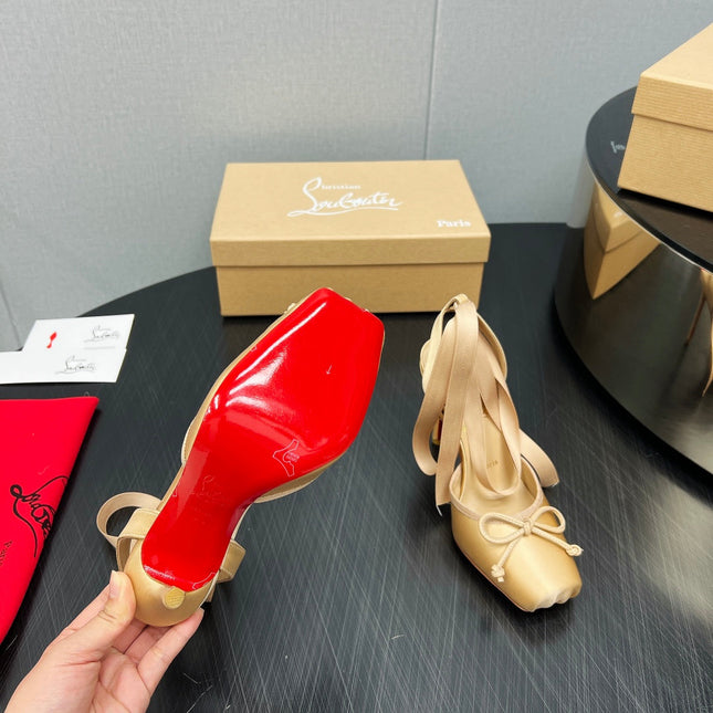 CASSIA LACE UP 100MM IN BROWN SATIN