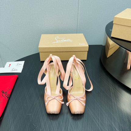 CASSIA LACE UP 100MM IN PINK SATIN