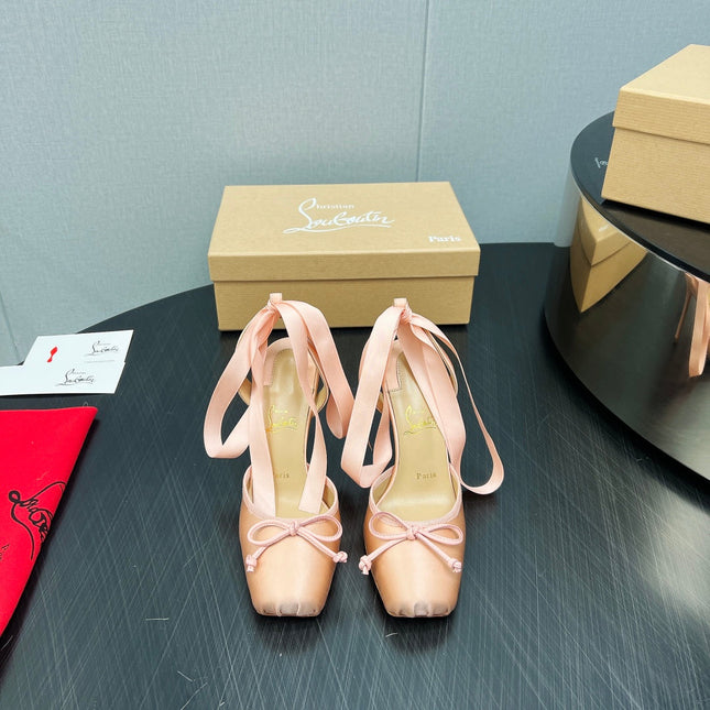 CASSIA LACE UP 100MM IN PINK SATIN