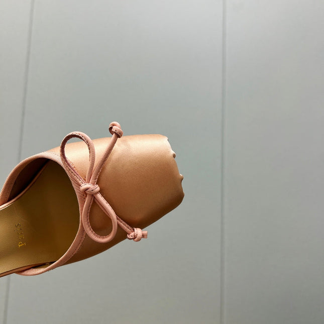 CASSIA LACE UP 100MM IN PINK SATIN