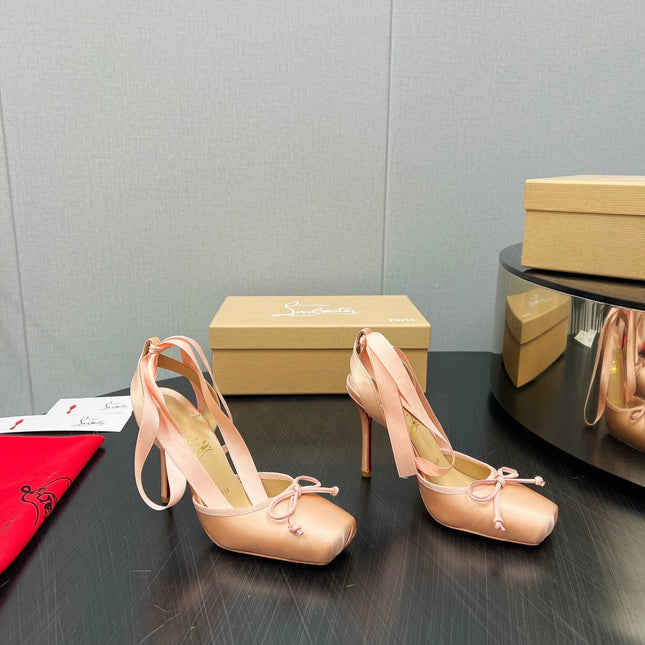 CASSIA LACE UP 100MM IN PINK SATIN