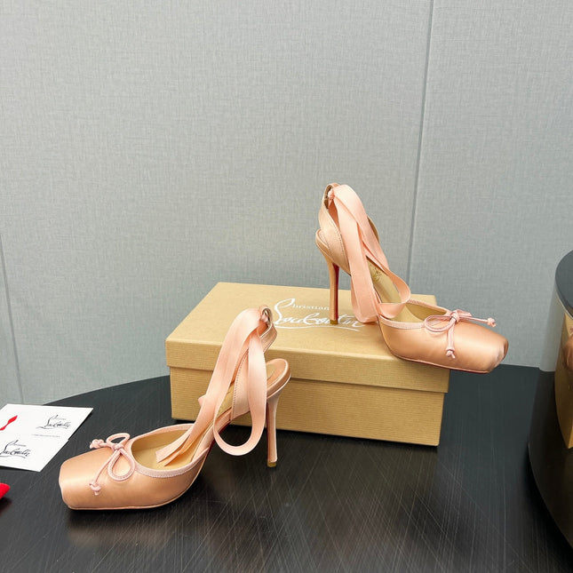 CASSIA LACE UP 100MM IN PINK SATIN