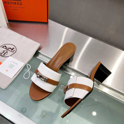 GIGI 50 SANDAL TAWNY MIX WHITE CALFSKIN