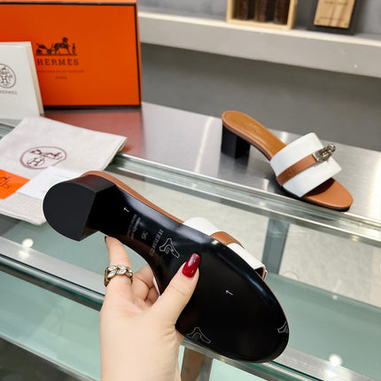 GIGI 50 SANDAL TAWNY MIX WHITE CALFSKIN