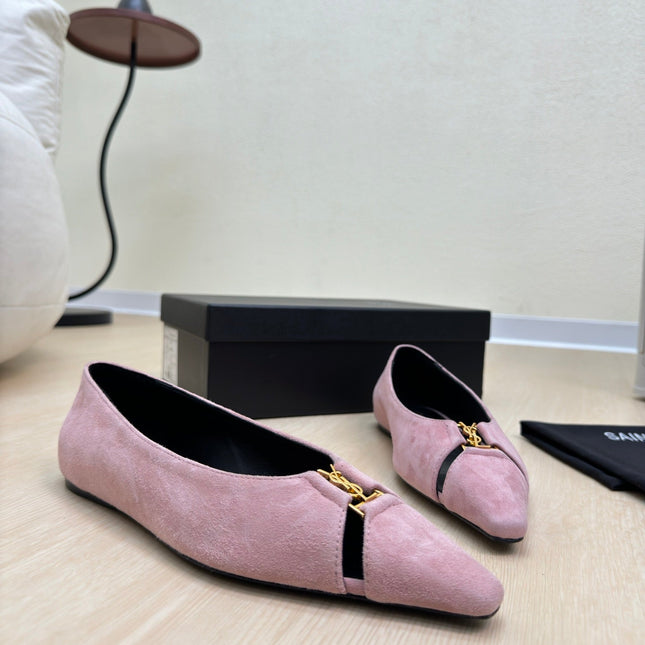BABYLONE BALLET FLAT IN LIGHT PINK SUEDE