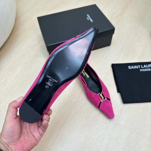 BABYLONE BALLET FLAT IN BRIGHT PINK SUEDE