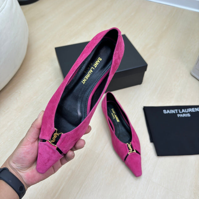 BABYLONE BALLET FLAT IN BRIGHT PINK SUEDE