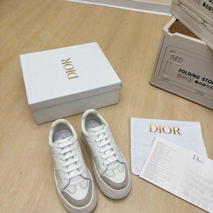 STAR PLATFORM SNEAKER IN WHITE CALFSKIN AND SUEDE