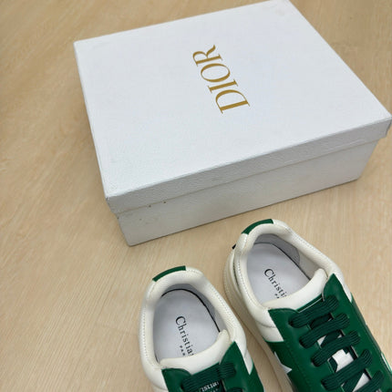STAR PLATFORM SNEAKER IN WHITE MIX EMERALD GREEN CALFSKIN