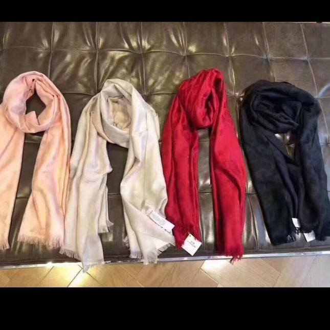 LONG SCARF 195 CM IN BLACK CASHMERE 332742