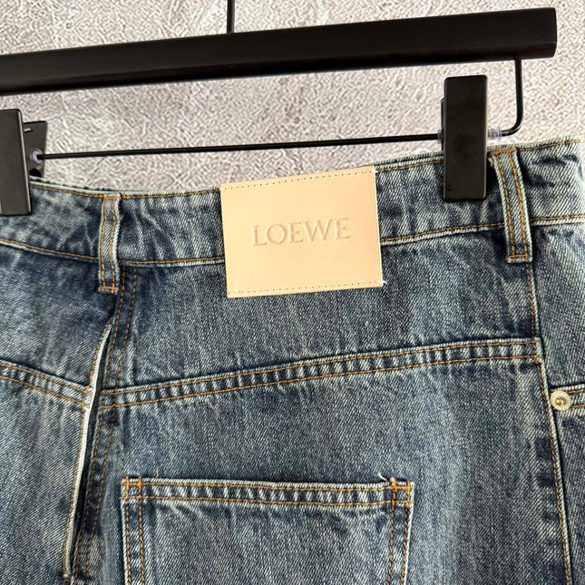 Loewe A-line Skirt Blue Polyester Fiber