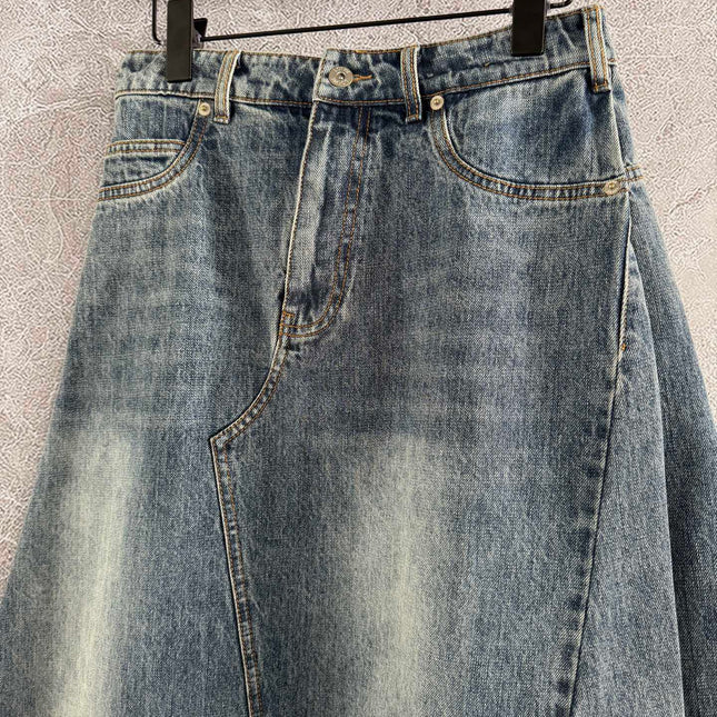 Loewe A-line Skirt Blue Polyester Fiber