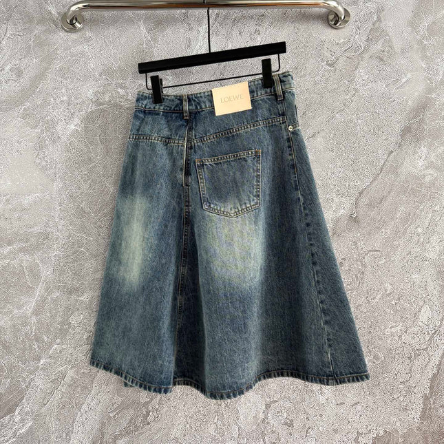 Loewe A-line Skirt Blue Polyester Fiber