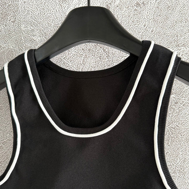 Joewe Sport Vest Black White Cotton