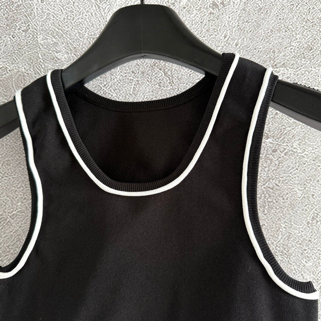 Joewe Sport Vest Black White Cotton
