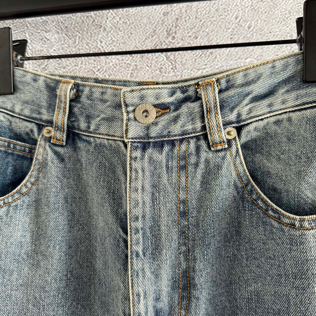 Loewe Waist-burnt Jeans Blue Cotton