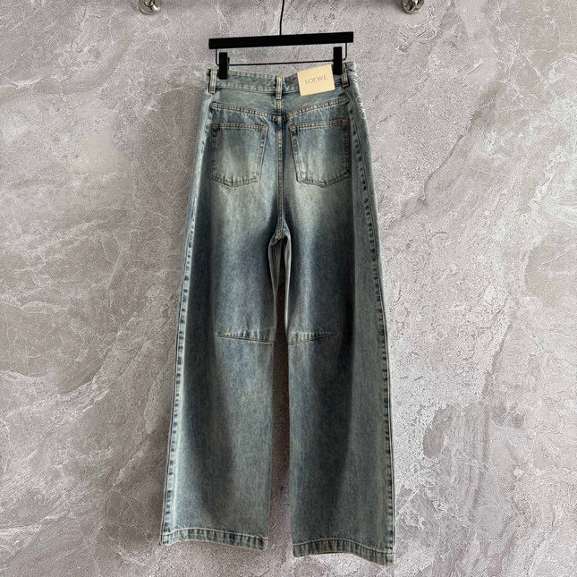 Loewe Waist-burnt Jeans Blue Cotton