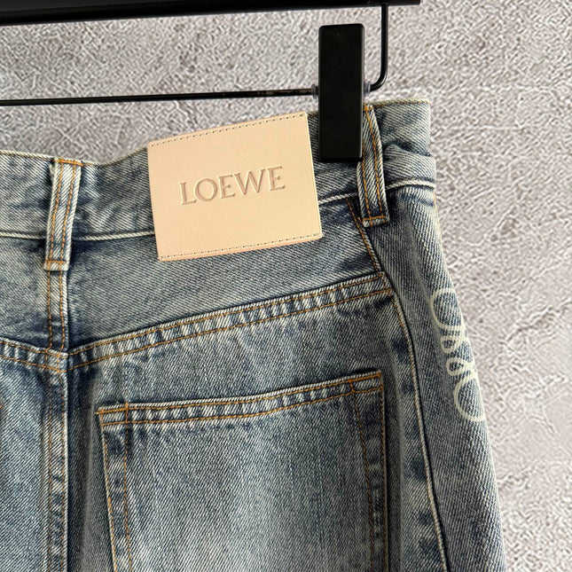 Loewe Waist-burnt Jeans Blue Cotton