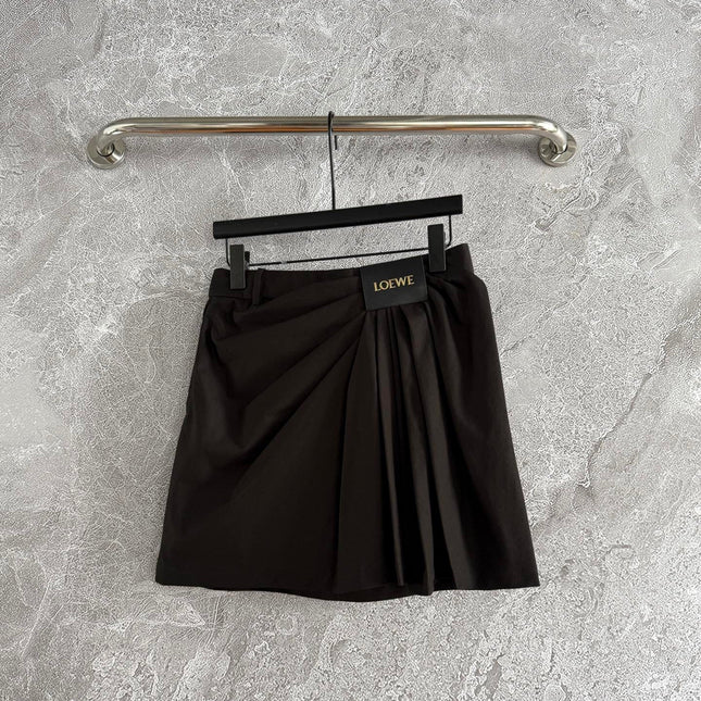 Loewe Draped Skirt Brown Polyester Fiber