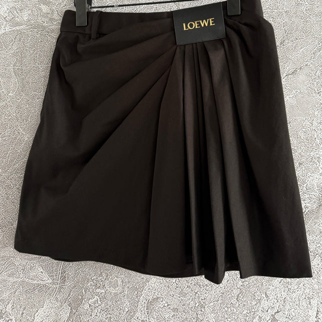 Loewe Draped Skirt Brown Polyester Fiber