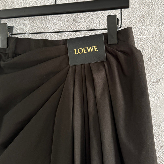 Loewe Draped Skirt Brown Polyester Fiber