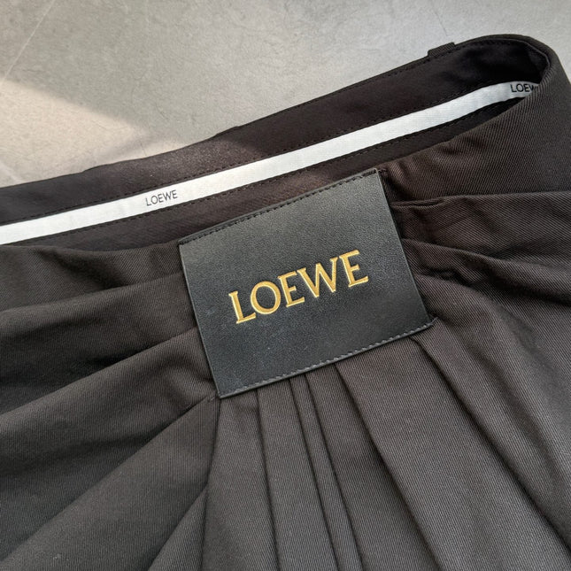 Loewe Draped Skirt Brown Polyester Fiber