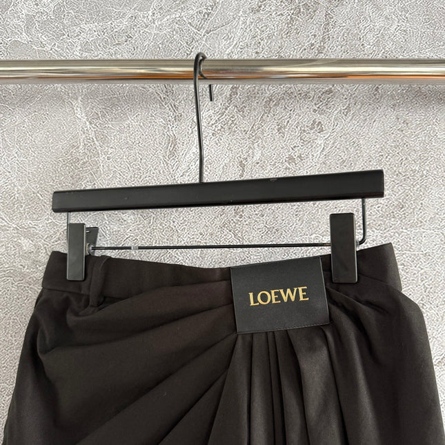 Loewe Draped Skirt Brown Polyester Fiber