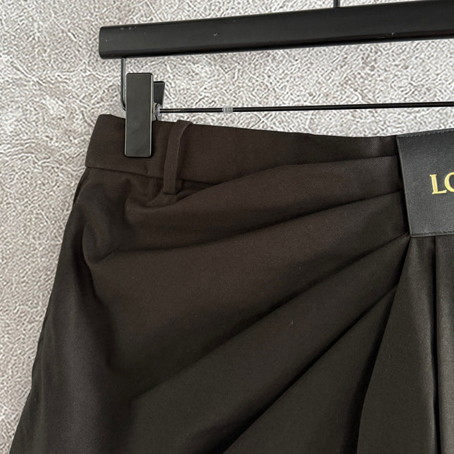 Loewe Draped Skirt Brown Polyester Fiber