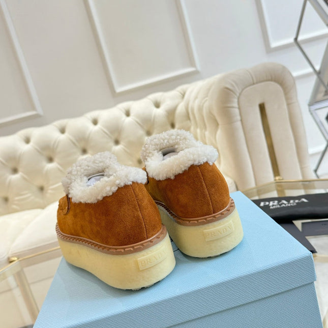 SUEDE LOAFER BRONZE BROWN WITH SHEARLING LINING