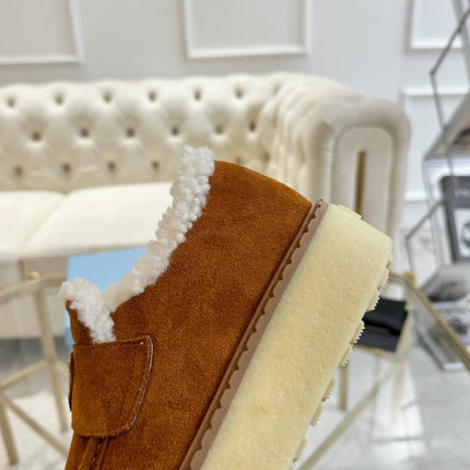 SUEDE LOAFER BRONZE BROWN WITH SHEARLING LINING